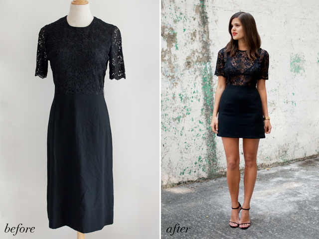 before and after lace dress