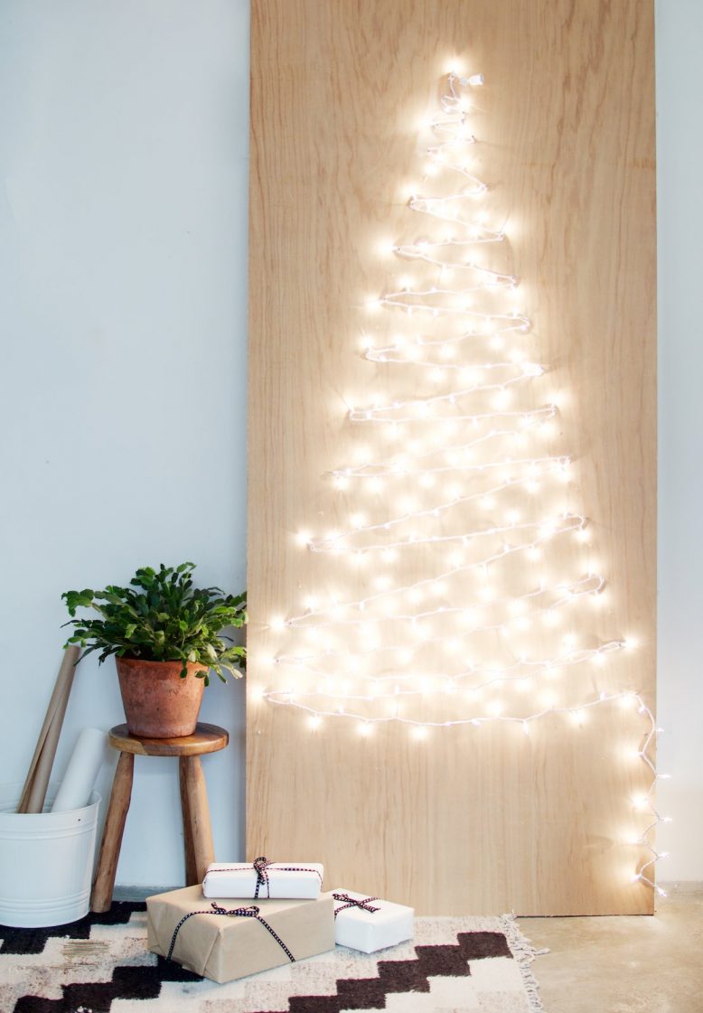 DIY String Light Christmas Tree