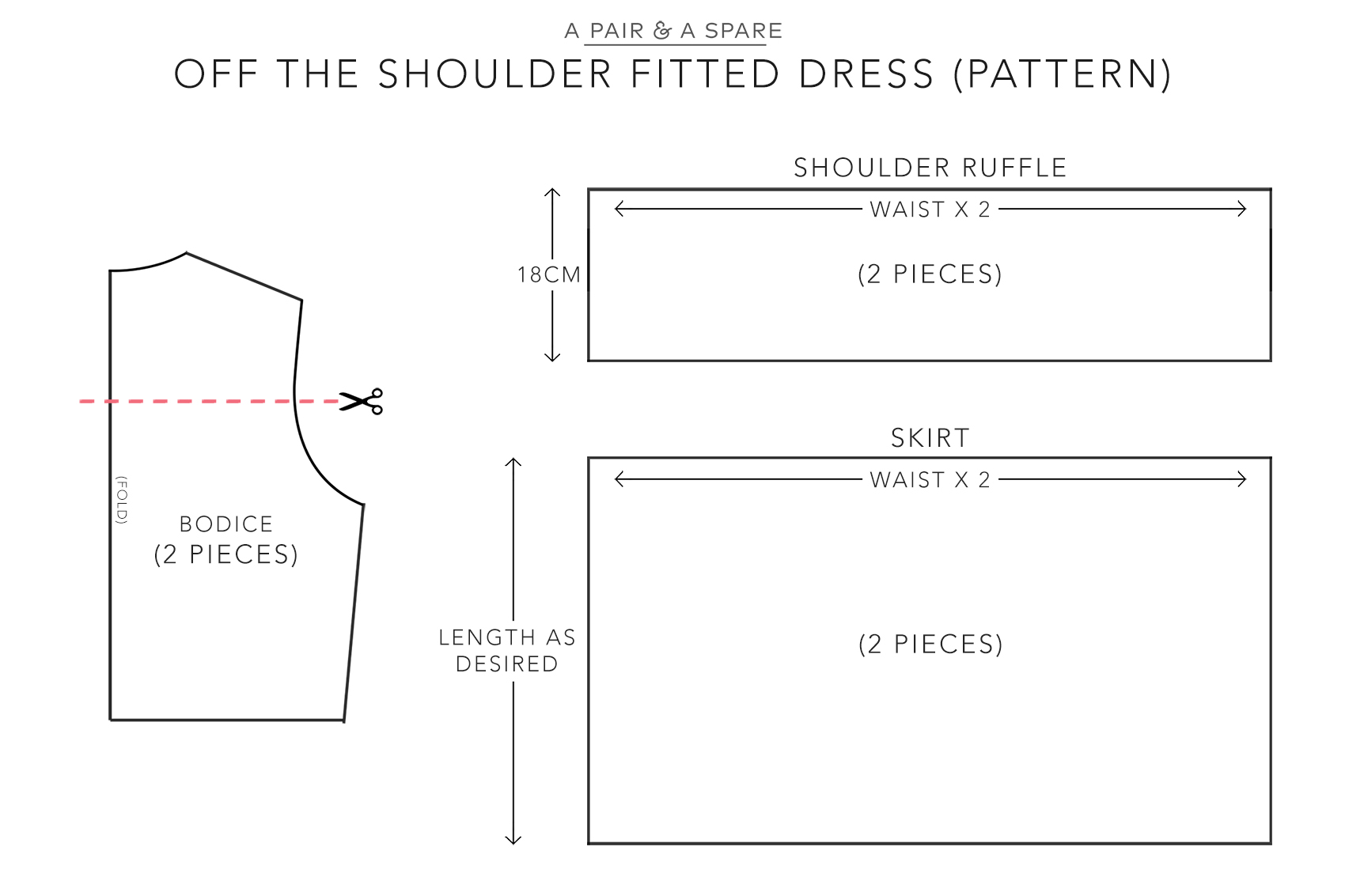 DIY Off The Shoulder Fitted Dress