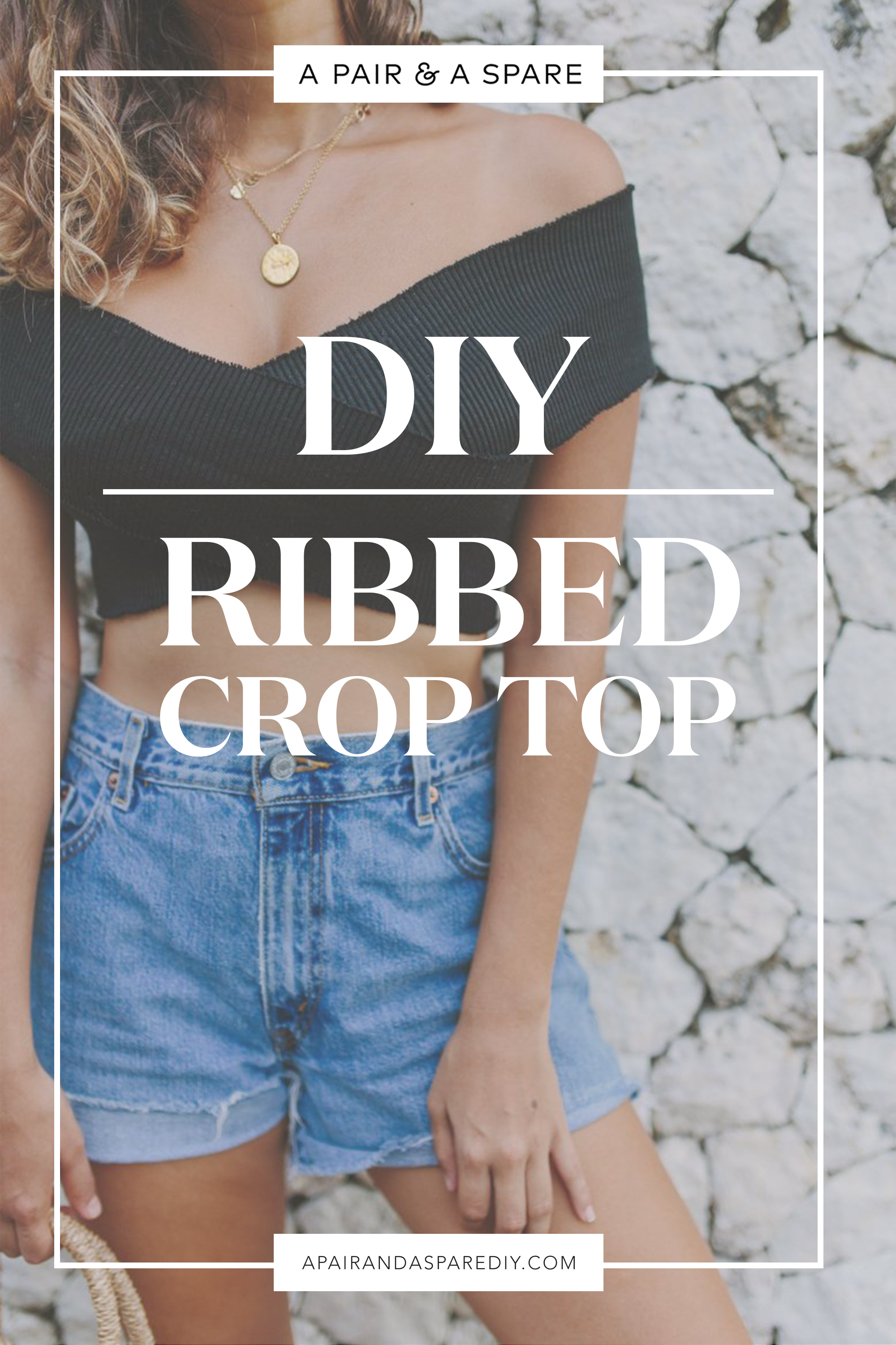 DIY Ribbed Bandage Crop Top