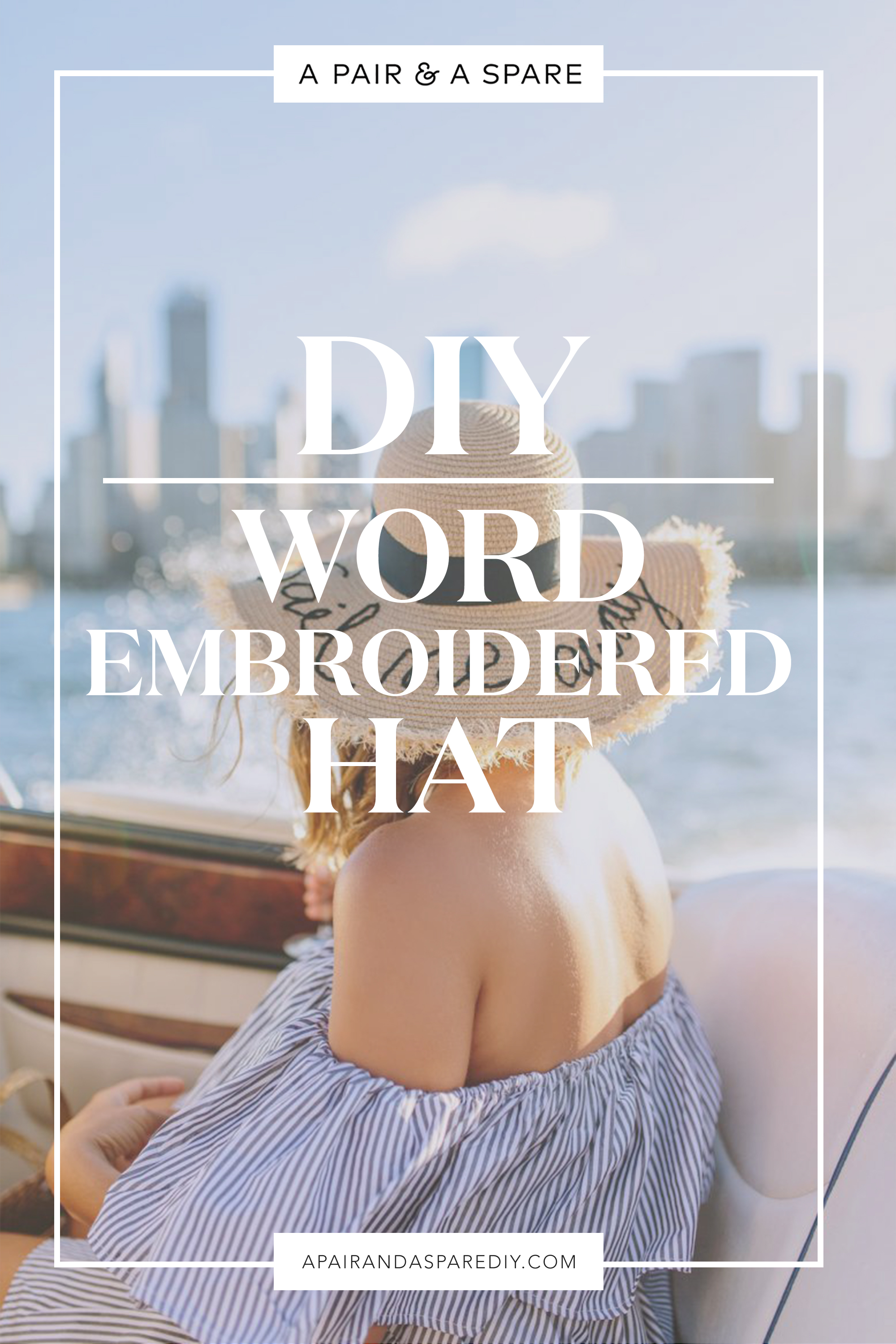 DIY Word Embroidered Hat