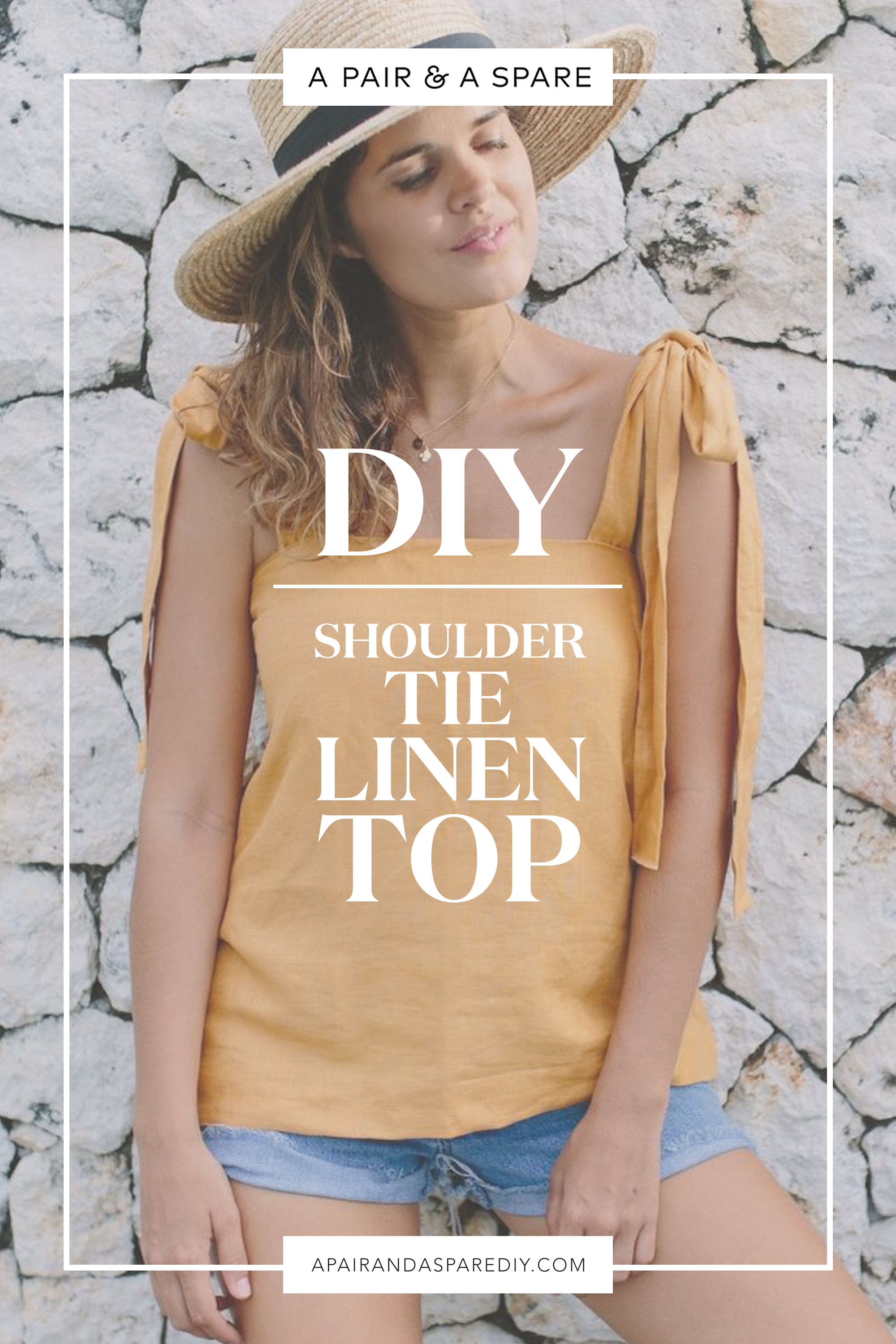 DIY Shoulder Tie Linen Top