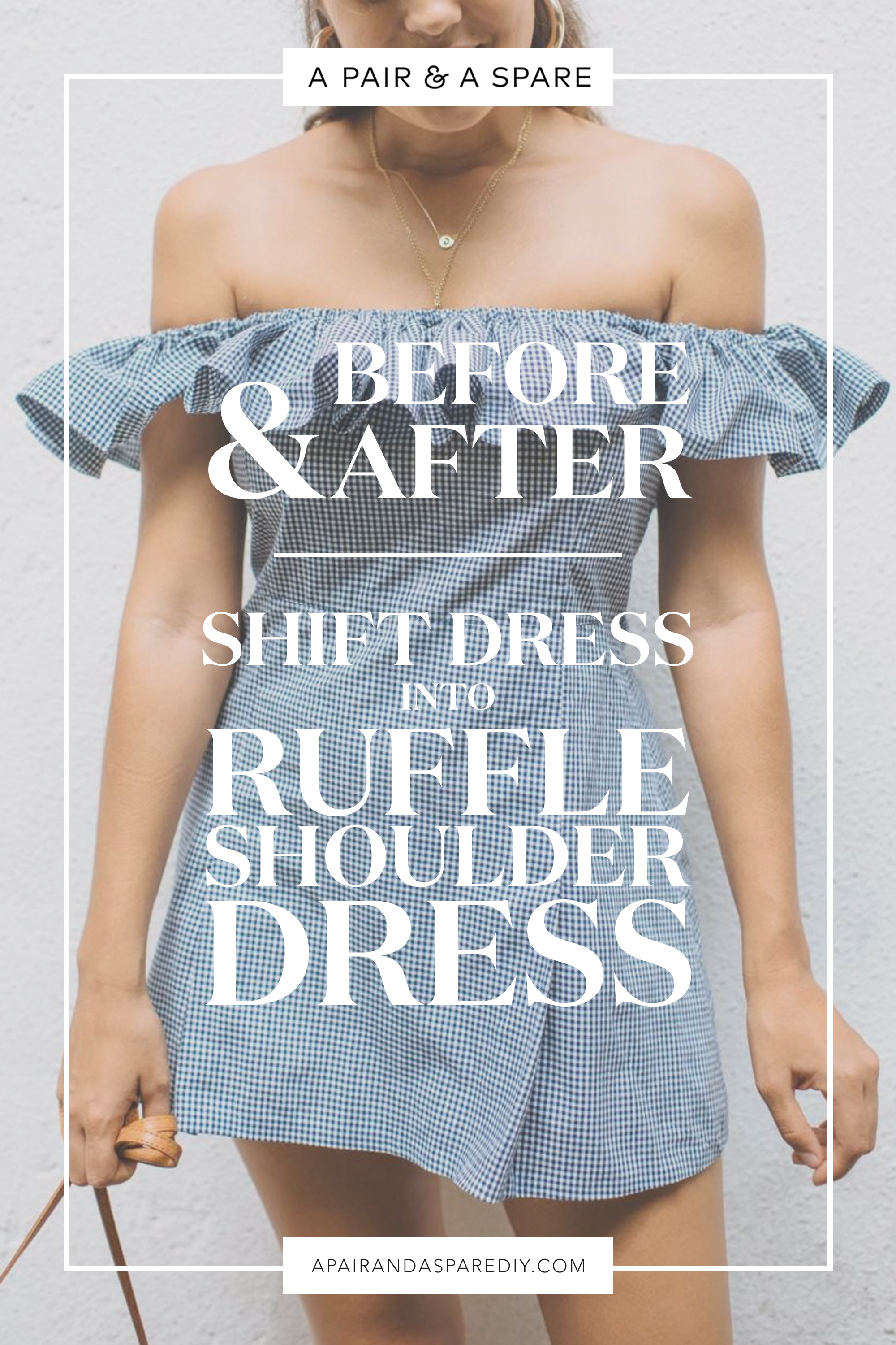Turn A Shift Dress Into Ruffle Shoulder Dress