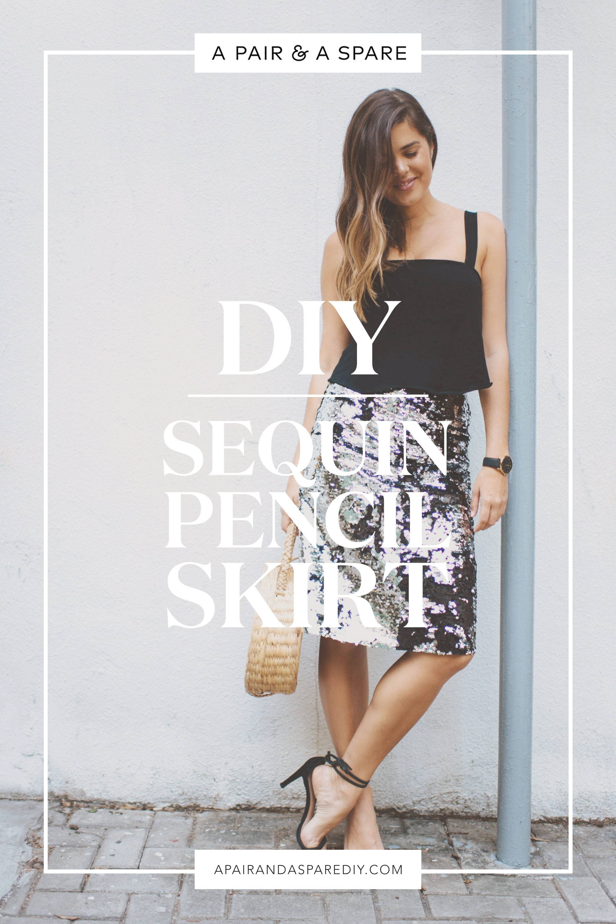 DIY Sequin Pencil Skirt